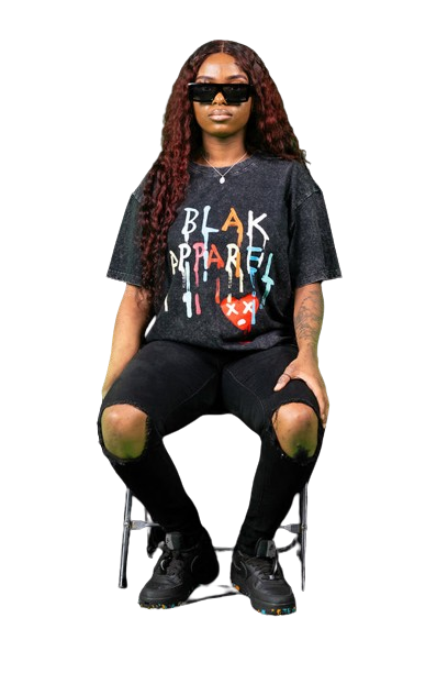 BLAK PAINTED TEE